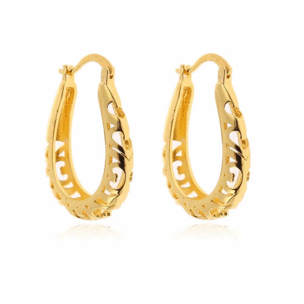 

brass alloy stylish hollow u shape monki earrings designs jewelry earring, Gold and silver