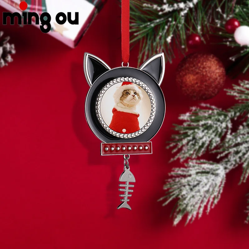 

Sublimation Blank Metal Cat Shape Christmas Ornaments Xmas Decorations Supplies
