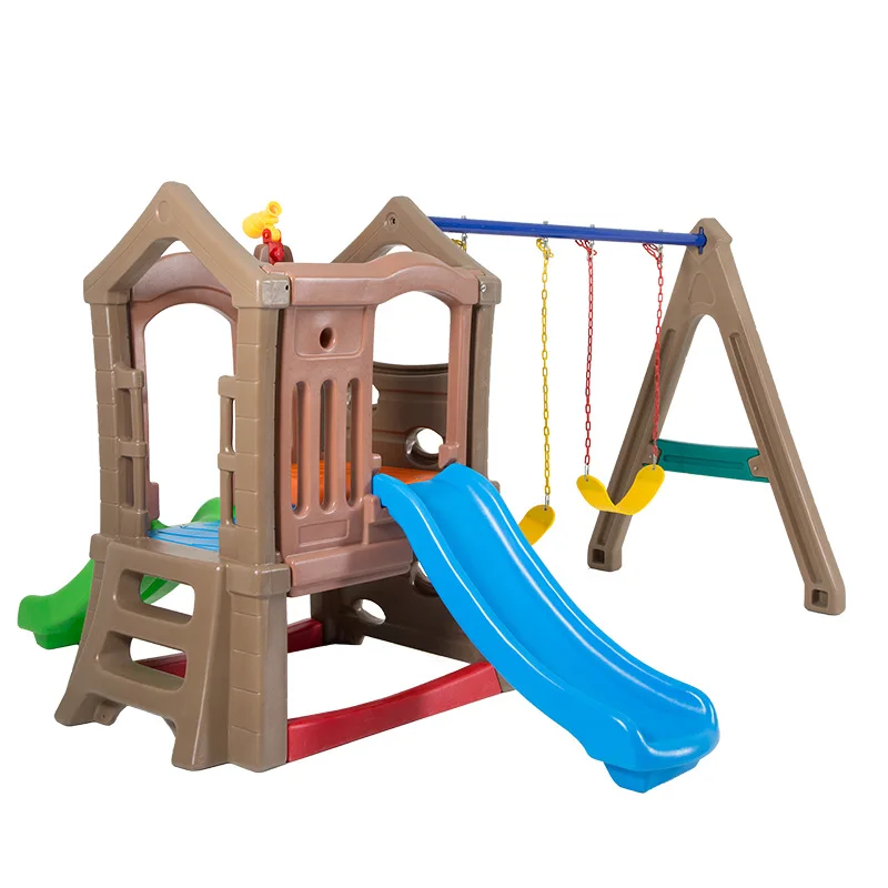 High Quality Children Indoor/outdoor Plastic Double Slide Playground