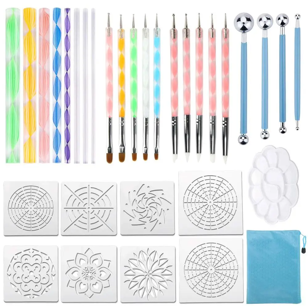 
2019 amazon hot selling 26 Pcs Mandala Dotting Tools pen Art Supplies Tools set for Rock Canvas Painting 