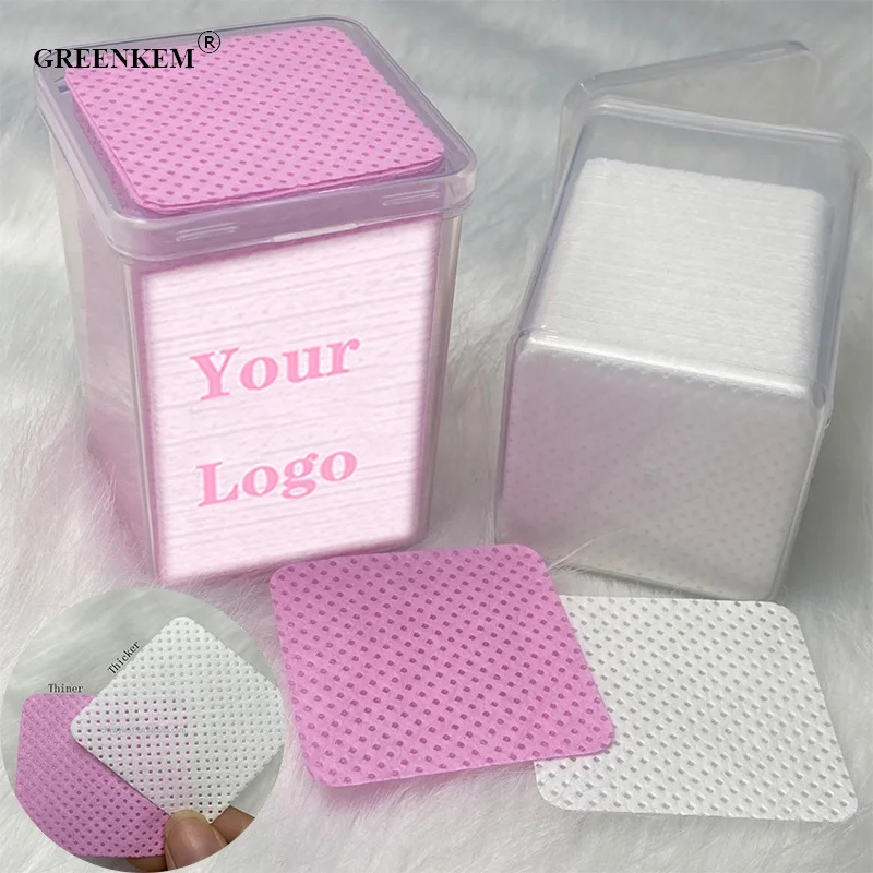 

GREENKEM 200Pcs Box Lint Free Nail Polish Remover Pads Bulk UV Gel Nail Remover Pad Cleaner Paper Cleaning Nail Remove Pad