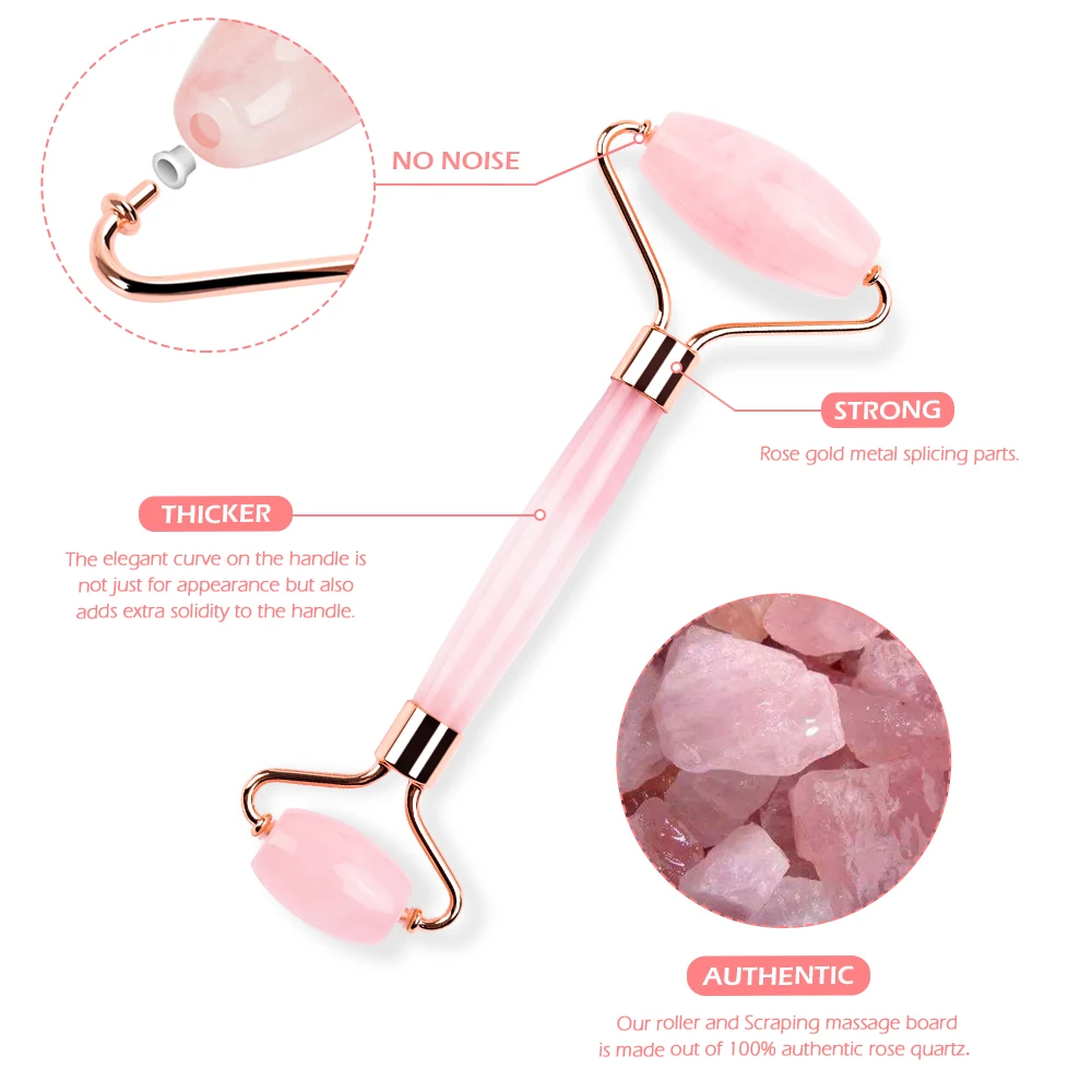 

Dropshipping Jade Roller Shopify Jade Roller And Gua Sha Tools Set Facial Massage Jade Roller, White pink green red blue violet