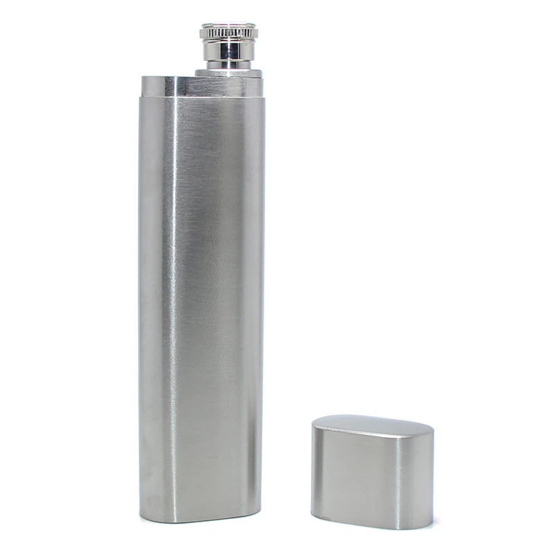 

Smoking Cigar Tubes Accessory Flagon 2oz Metal Stainless Steel New Flask Travel Carry Case Cigar Box Hip Flask with Cigar Holder