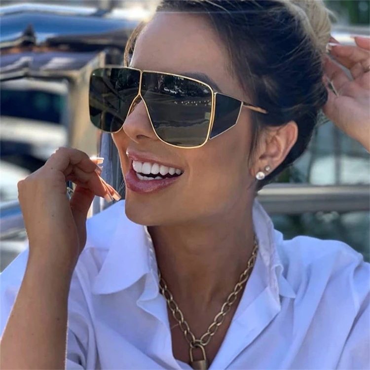 

2021 Trendy Retro Steam Punk Sun Glasses Shades Women Designer Oversized Square Sunglasses For Mens, As pictures or customized color