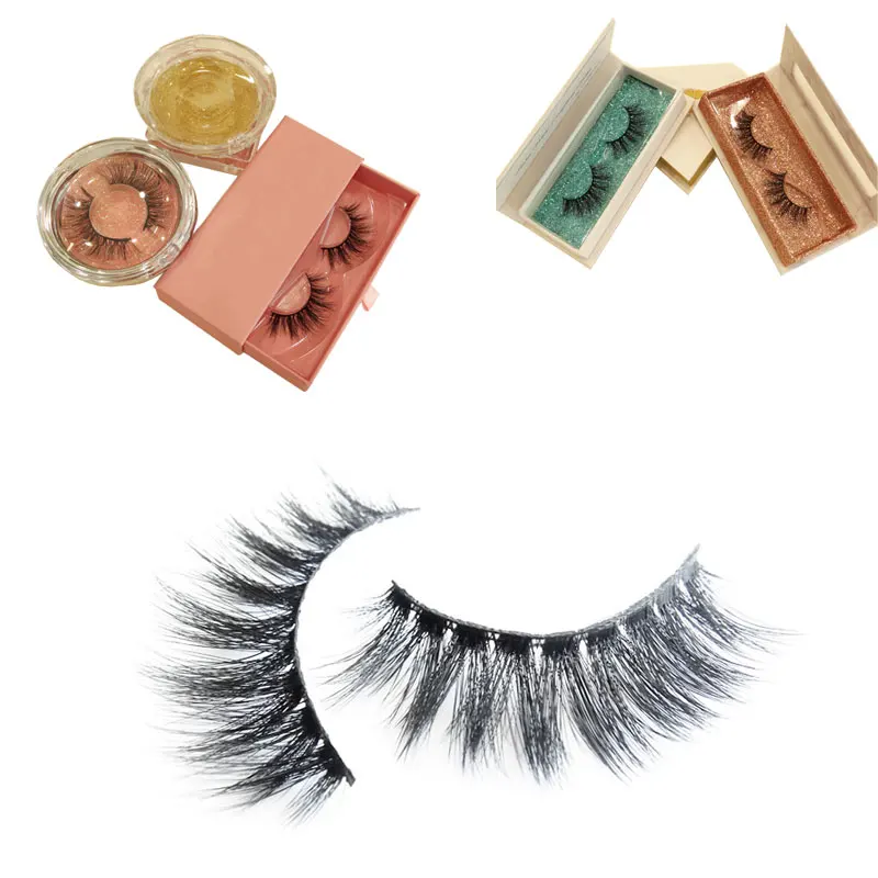 

hot sale cruelty free faux mink eyelashes 3d faux mink lash one dollar eyelashes silk, Black