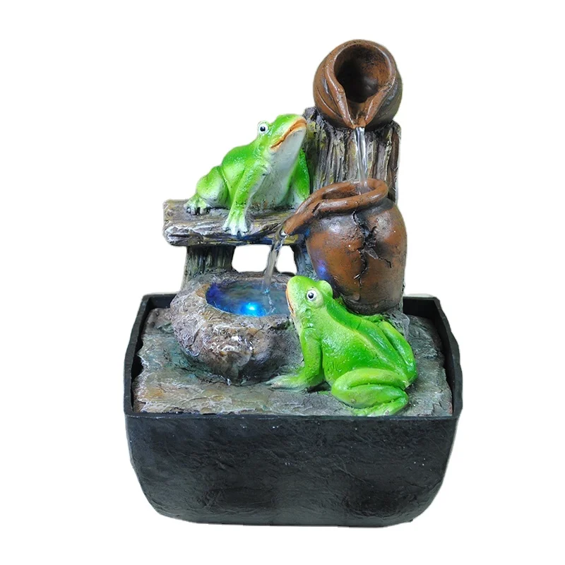 

animal design polyresin frog American indoor water fountain decoration