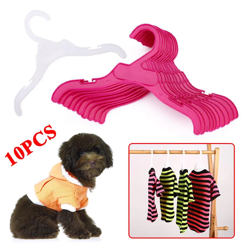 

10PCS/Set Plastic Tough Pet Puppy Cat Clothes Clothing Rack Hanger 18cm/25cm White&Red Length Dog Product Accessories