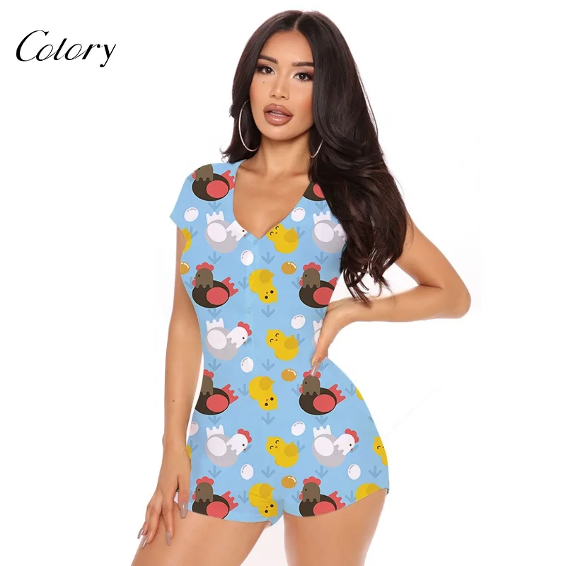 

Colory Custom Onesie Logo Silk Pajama Shorts Women, Customized color