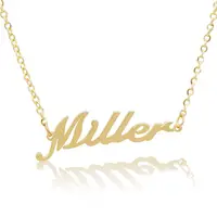 

The new latest 24k letter pendant word custom name plate necklace gold for women halsketting