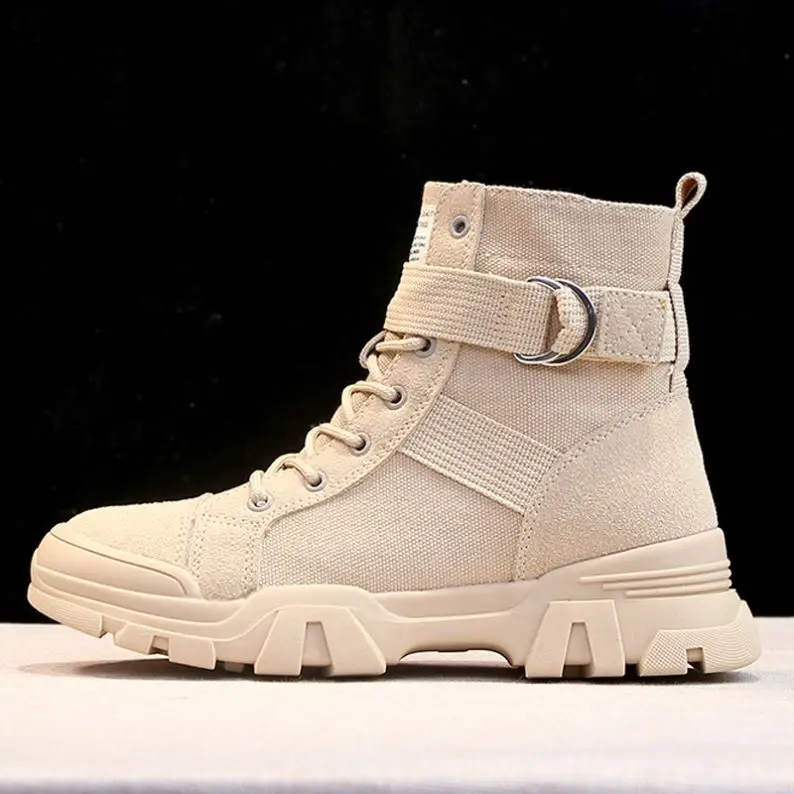 

Women's latest fashion personality canvas boots vintage high top vintage shoes for female non-slip chunky sneakers, Optional