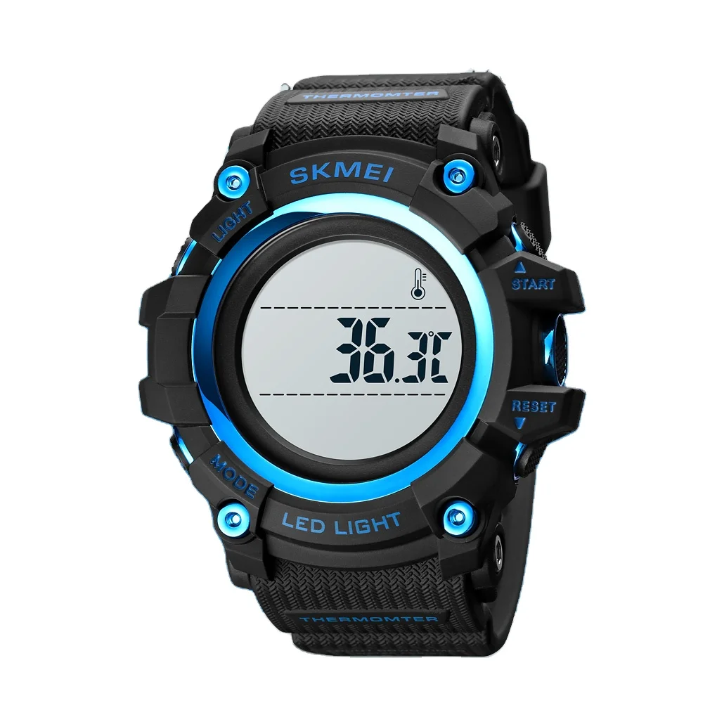 

SKMEI 1687 Thermometer Watches 5Atm Waterproof Sport Digital Wristwatches