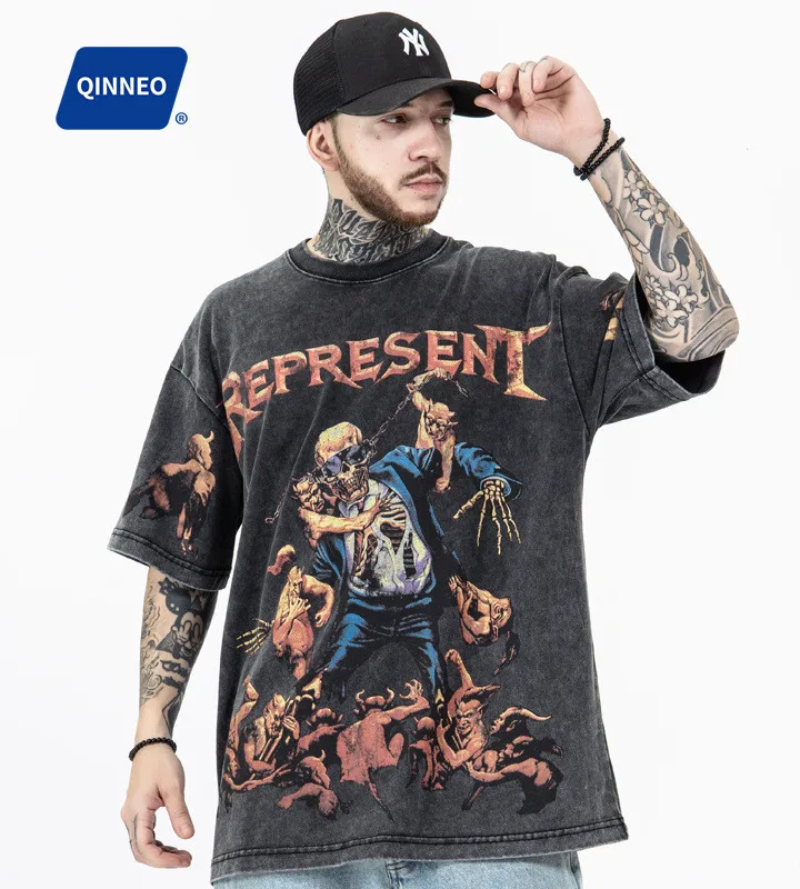 

Spring and summer brand new high street Gothic vintage men"s t shirt