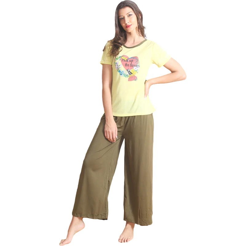 

Leisure new design girls' 2 pcs pajamas clothes women summer casual ladies loungewear sleep wear set women, 3 colors