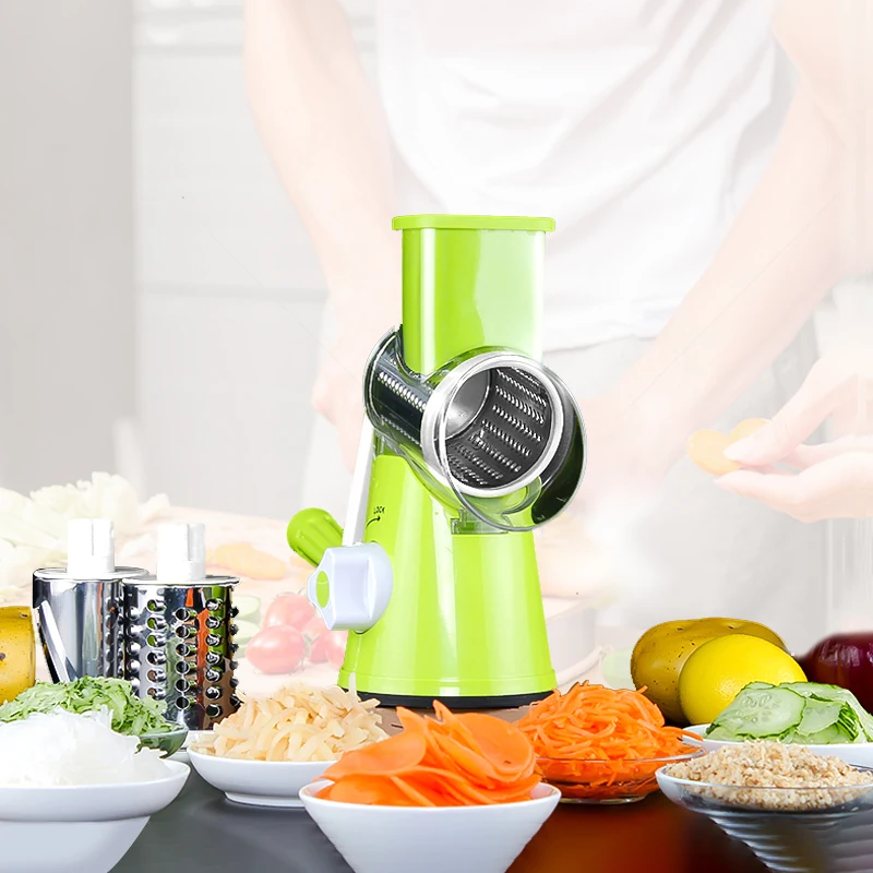 Round Drum Slicer Rotary Cheese Grater Carrot Shredder Nut Vegetable Chopper