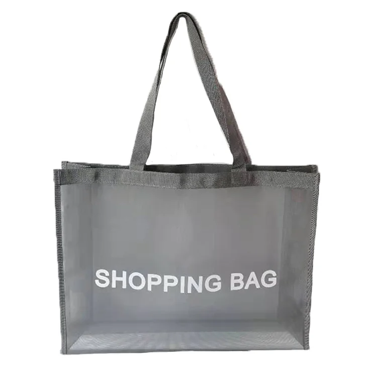 

Fashion PP Webbing Handle Shopping Polyester Mesh Tote Bag