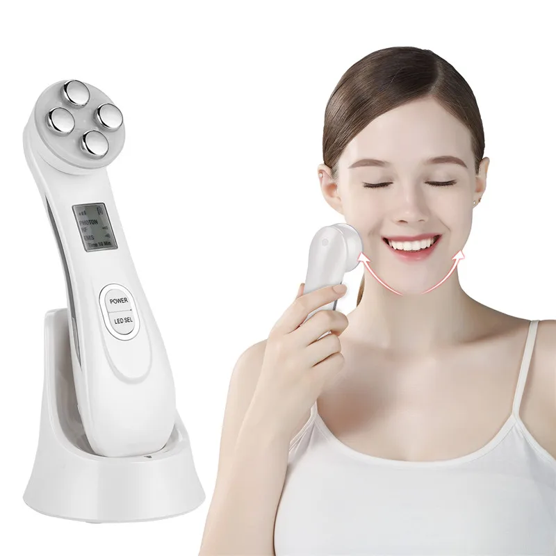 

Dropshipping Amazon RF EMS LED Photon Face Lift 5 In 1 Therapy Remover Wrinkle Skin Rejuvenation Device Beauty Skin Care, White,black,pink