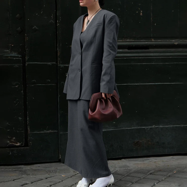 Factory Direct Sale 2024 Fall Elegant Two Pieces Set Ensemble Femme Office Wear Ladies Clothes Suits Blazer Skirt Set for Women
