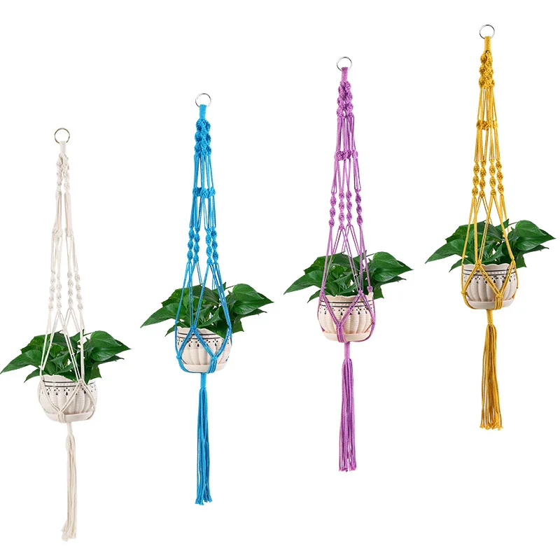 

Artilady Colorful Macrame Plant Hanger with Hooks Cotton Rope Hanging Plant Holder Indoor Outdoor Decor Bundle with Hooks