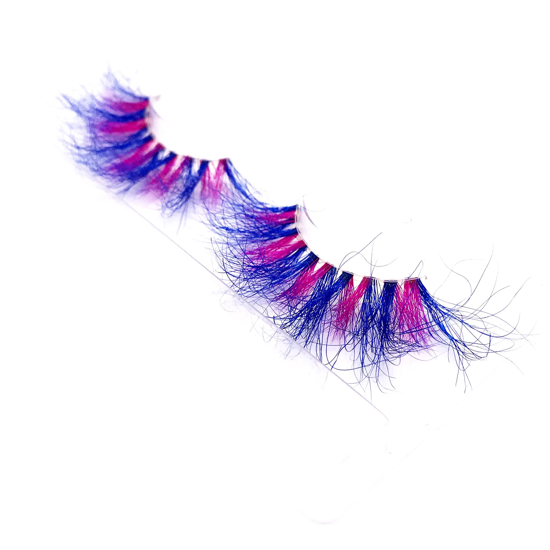 

Color Lashes Brown Purple Red Blue Green Strip Fake Eyelashes Silk Colored Eyelash, According to you need