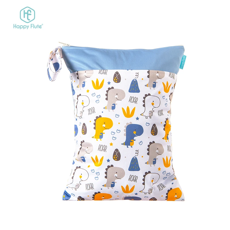 

Happy Flute Washable Baby Cloth Diaper Nappy Bag Dry And Wet Separation Wet bag For Travel, Digital pattern