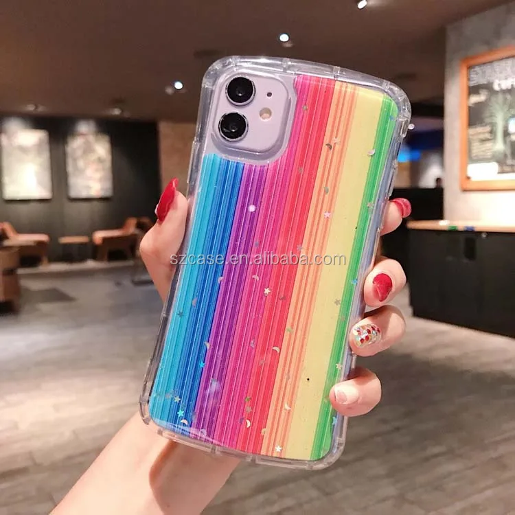 

Custom Armor Shockproof Transparent Colorful Hard Acrylic Glue Printing Mobile Phone Back Cover Case For Iphone 11 Pro Max (6.5)