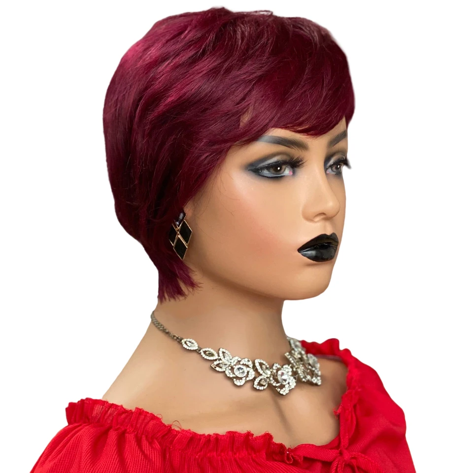 

Short Human Hair Wigs Pixie Cut Wig Straight Brazilian Remy Hair Short Full Machine Made Wig