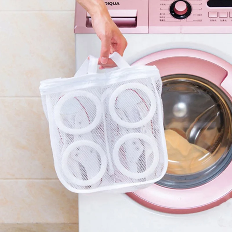 

Laundry Bag Organizer Mesh Shoes Bags Dry Shoe Home Organizer Portable Laundry Washing Bags, White, black, blue, prink