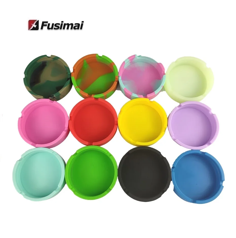 

Fusimai cenicero custom glow in the dark round silicone ashtray, As shown in the figure below