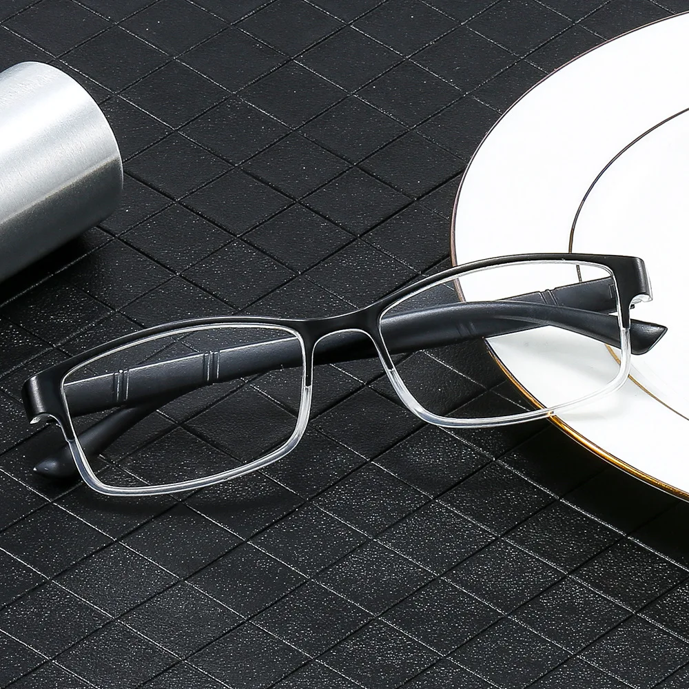 

Hot selling half border trendy thin business designer optics reading glasses men women wholesale reader glasses frame