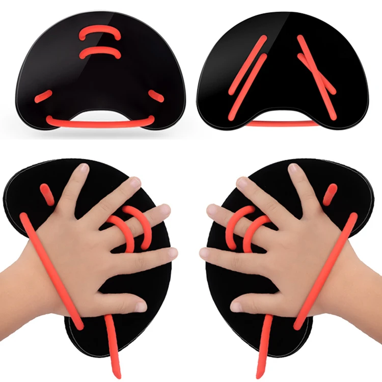 Swimming Paddles Training Adjustable Hand Webbed Gloves Pad Men Women Q 