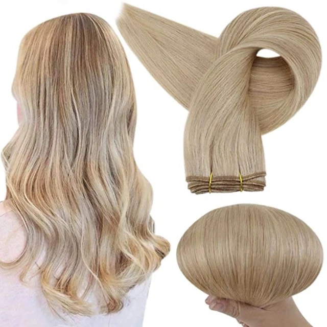 

Cuticle aligned weft hair extension double drawn dark brown human hair weft
