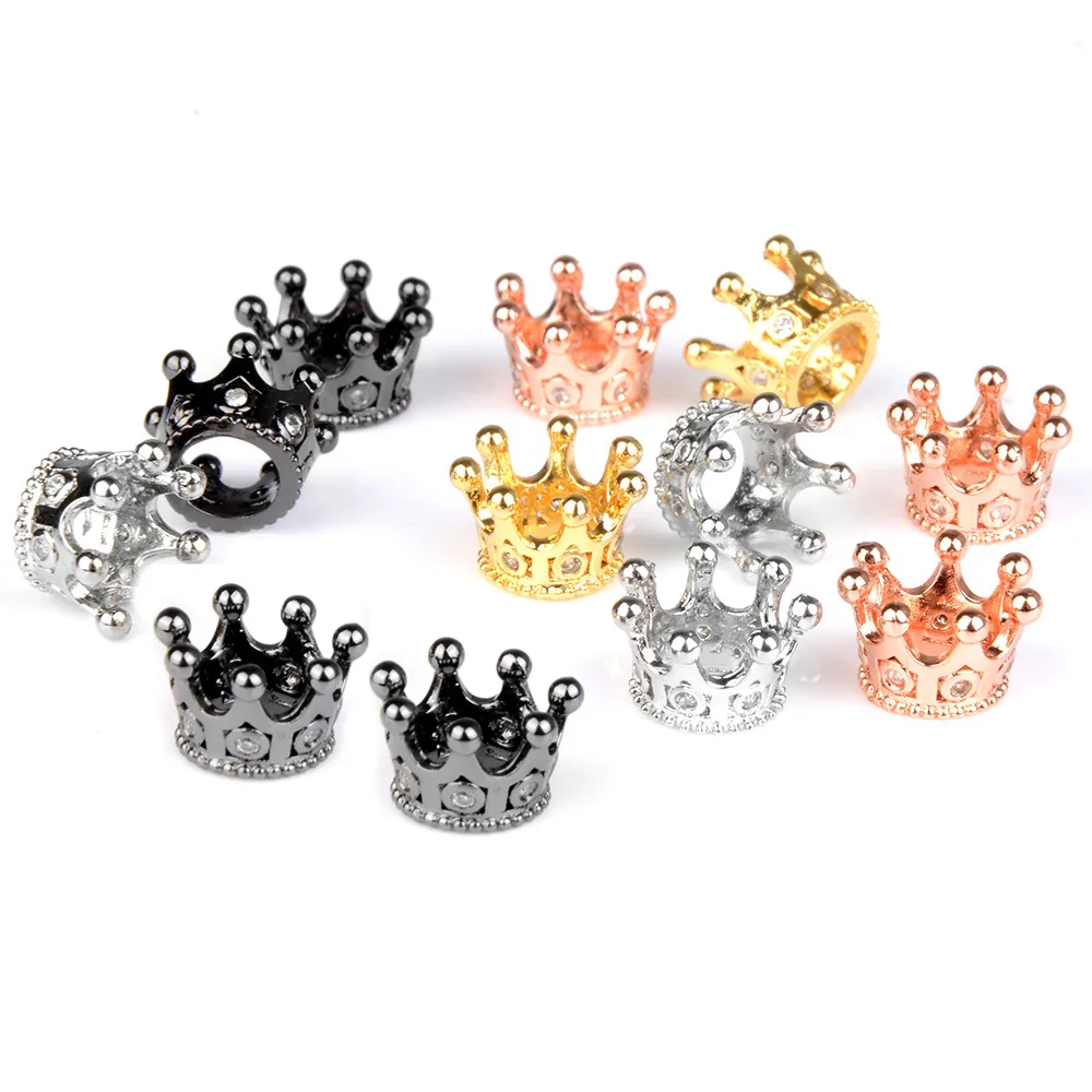 

4 Colors Jewelry Alloy Beads Crown CZ Bail Jewelry Accessories For Jewelry Making