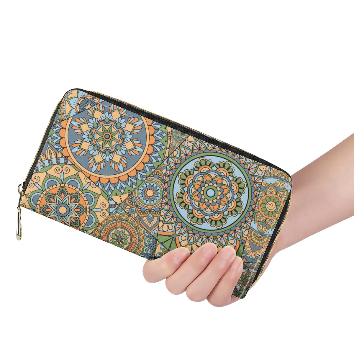 

2021 customized latest psychedelic hippie logo ultra-long wallet convenient to carry high-quality ladies special wallet in stock, Customized/multicolors