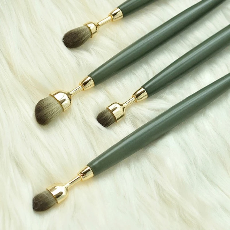 

High-quality promotional personalized design makeup brush set, Green
