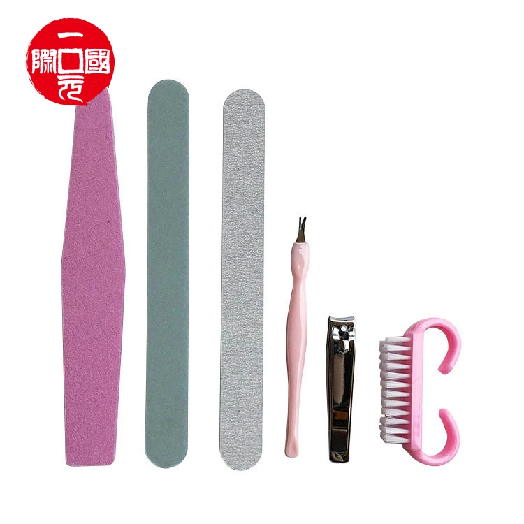 

Factory stock wholesale 6pcs nail file polishing strip sponge rubbing strip nail manicure set