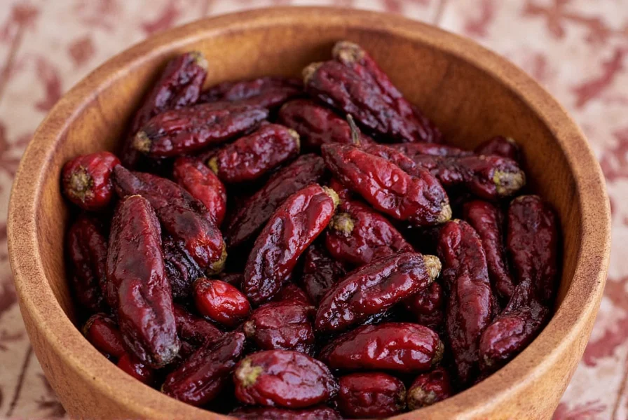 Dried Chile Huajillo at a Market Stall
