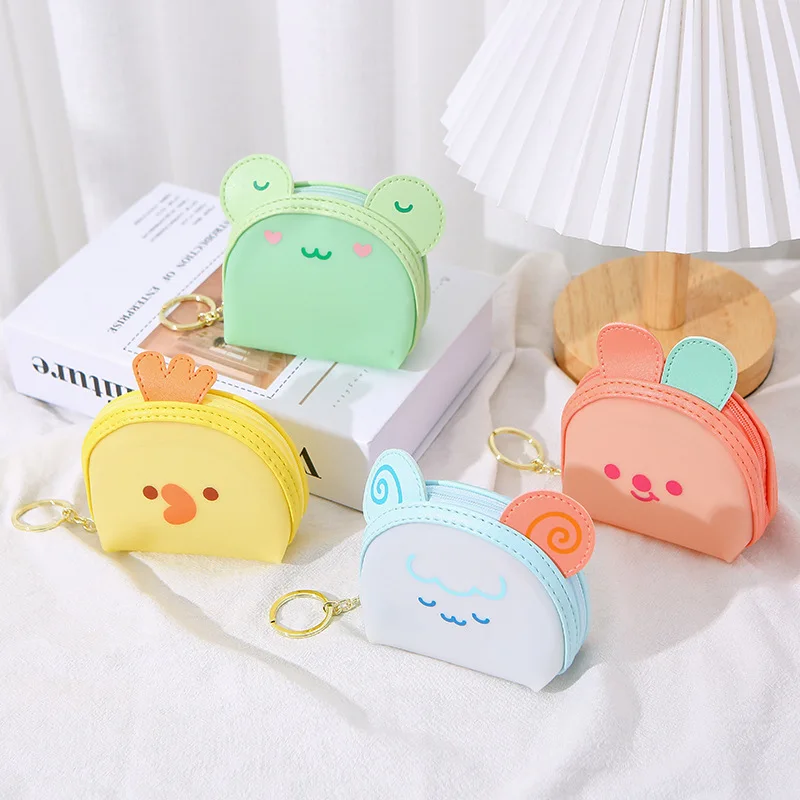 

MSYO Fashion Accessories Square Jelly Silica Gel Book Toy Coin Storage Cartoon Animal Kids Coin Bags