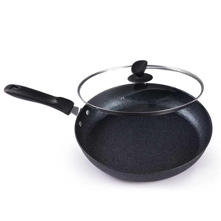 

Custom Kitchen Cooking Wok Carbon Steel Marble Coating Non Stick Frying Pan, Customized