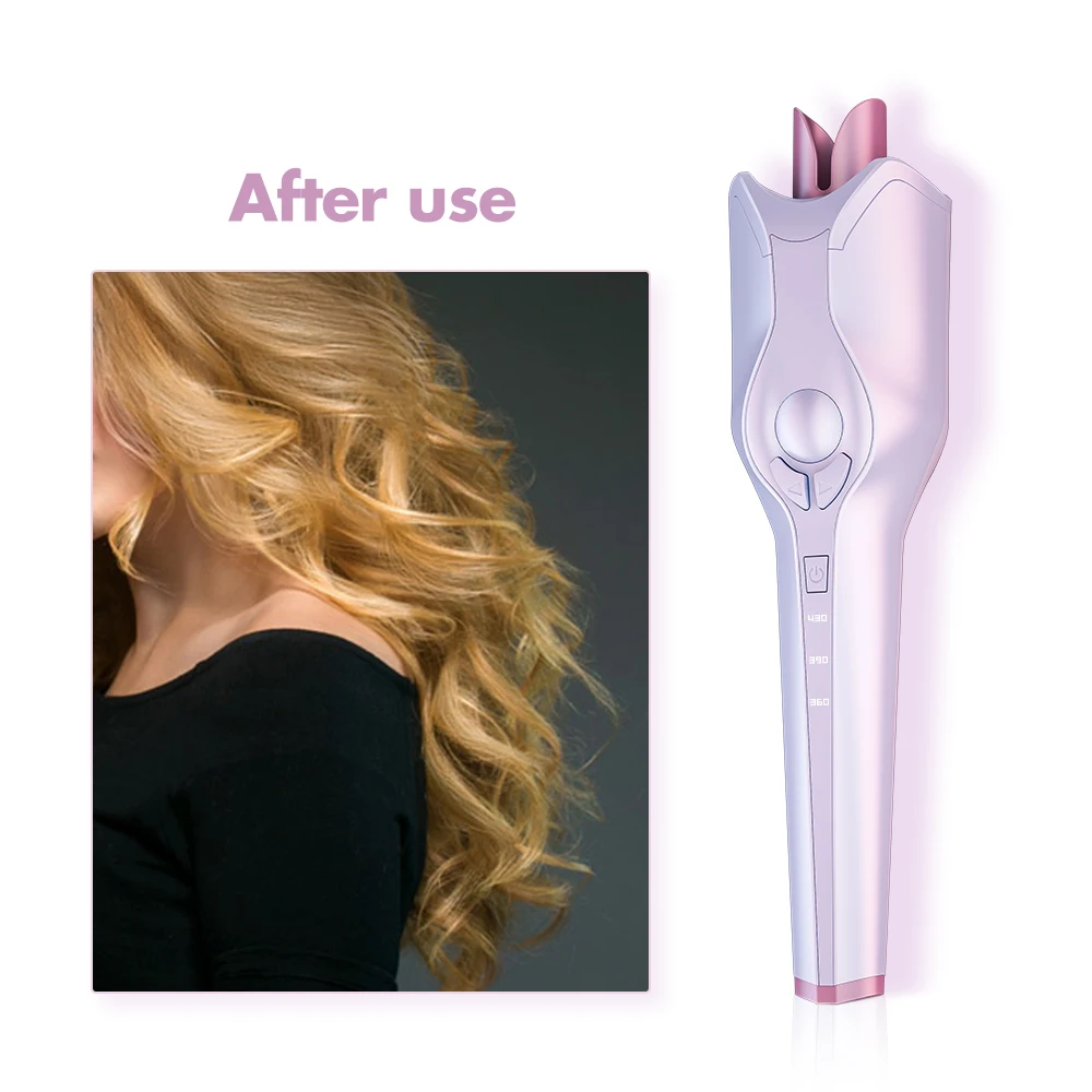 

Hot selling fashion hairdressing CE certified automatic 3 in 1 straightening tool automatic curling iron, Pink