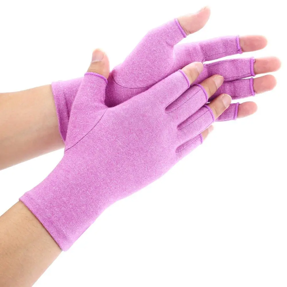 Colorful Stretchy Soft Cotton Spandex Anti Arthritis Fingerless