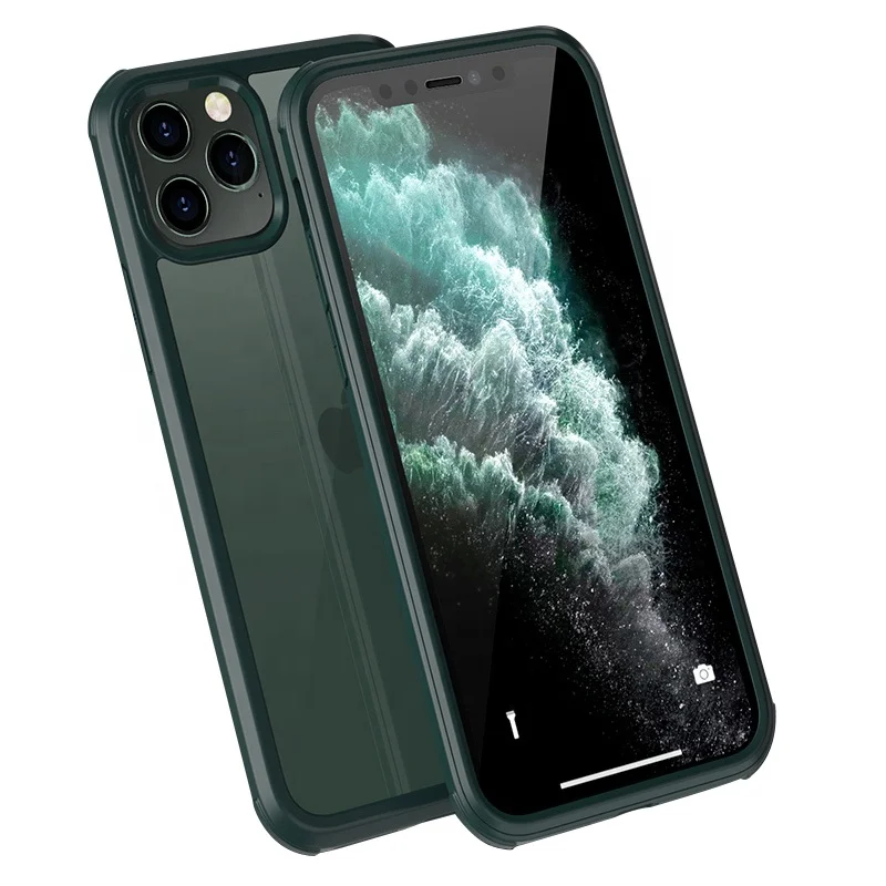

For iPhone 11 Pro Transparent Case, Anti-scratch Tempered Glass Cellphone Case for iPhone 11, Cover Case for iPhone 11 Pro Max, Black, red, green