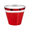Red rimmed fancy elegant disposable clear plastic coffee cup ,plastic wine glass with red rim 50counts