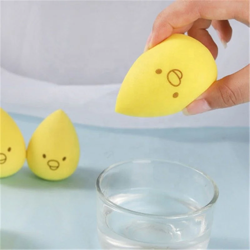 

Yellow Waterdrop Duck Shaped Makeup Sponge in Stock