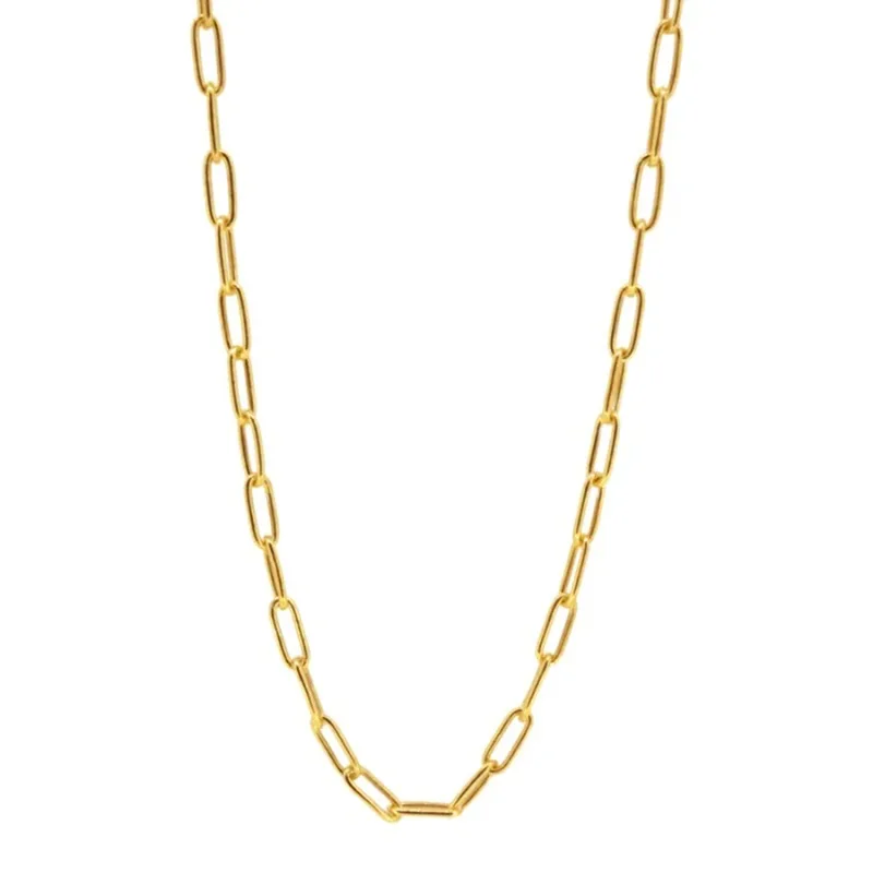 

Fashion Simplicity Korean style sliver gold plated link paperclip chain necklace, Gold/sliver