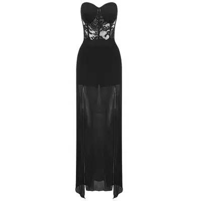 

B51848A Latest design women sexy lace see-through fashion jumpsuit, Black/white