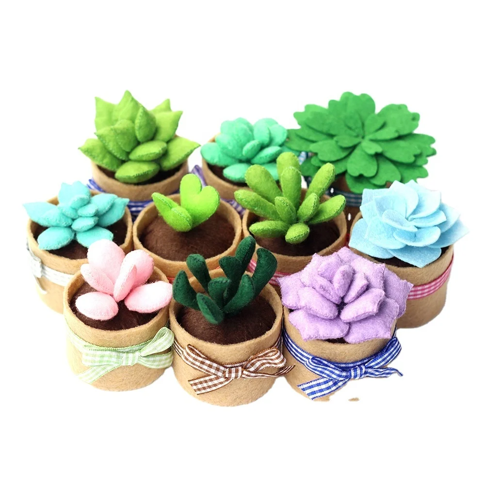 

Non-woven Fabric DIY Craft Supplies Needle Point Sewing Kit Succulent Plants Storage Box, Multiple color