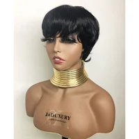 

wholesale virgin hair vendors Machine Made Wig 100% human hair wigs short brazilian pixie wigs for black women