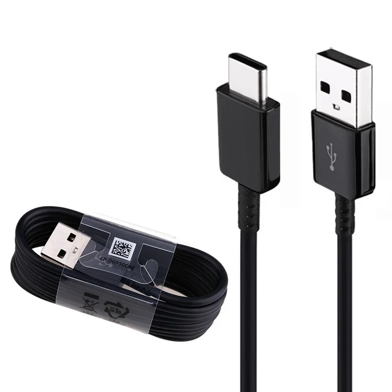 

For Samsung S8 S9 S10 Type C Cable Usb 3.0 Telephone Cable Fast Charging Original, Black, white