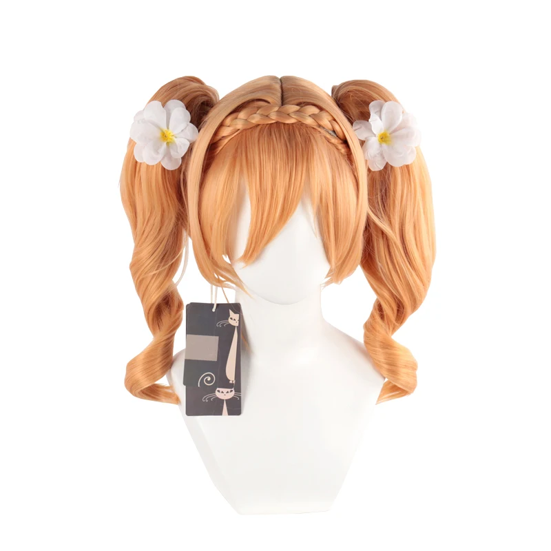 

Milky Golden Long Straight Synthetic Hair Ponytail Natural Lolita Cute Japanese Cosplay Party Sweet Anime Wigs, Pic showed