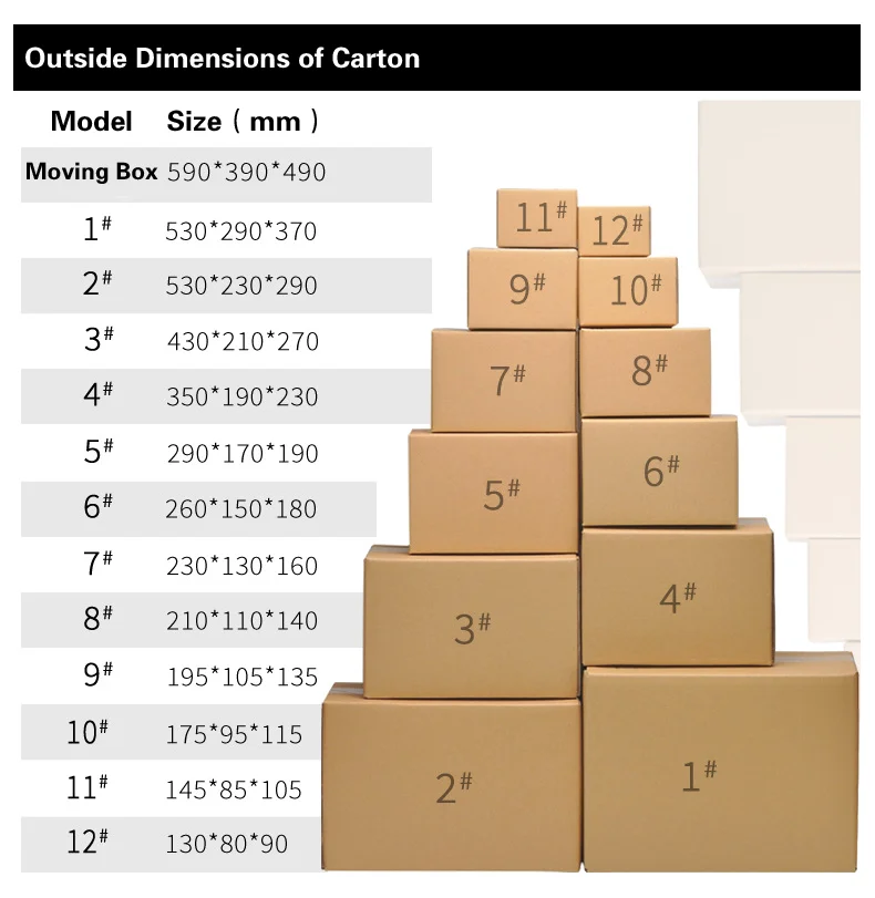 Top Seller Medium Cardboard Moving Corrugated Box Carton Large Mailing 